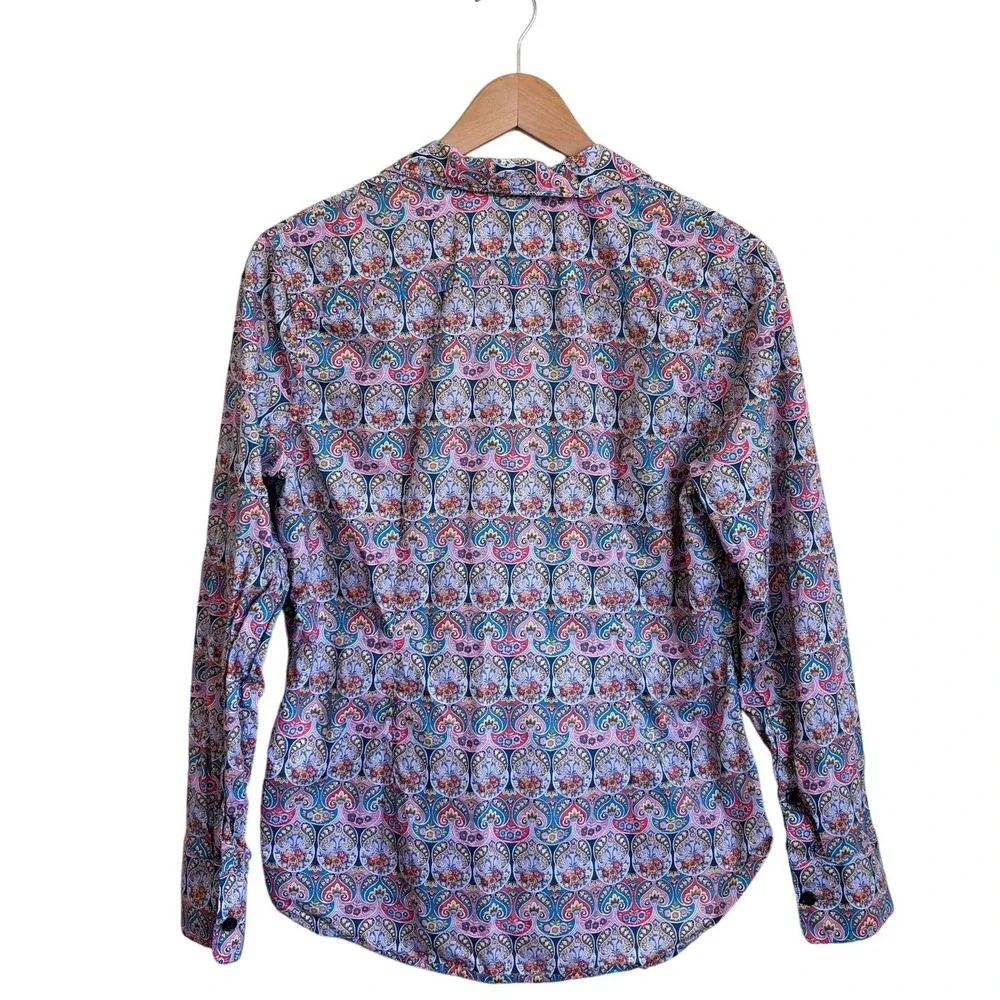 J Crew Womens Liberty Of London Shirt 6 Floral Slim Fit 100% Cotton Button Up‎